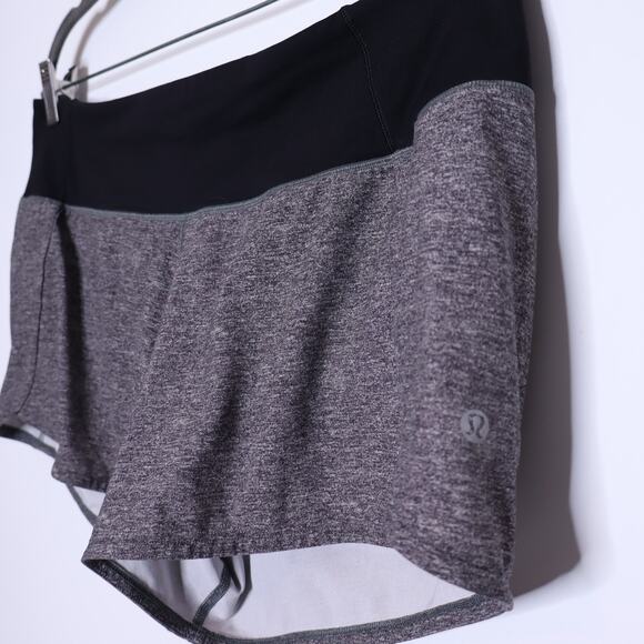 LULULEMON Run Times Short II 4" Heather Lux Multi Black Lined Active Women's 10 - Picture 3 of 9